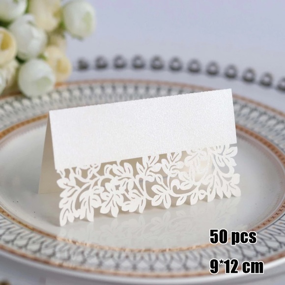 Laser Cut Lace Pattern Table Name Card Party Wedding Decor Party Table Seat Card - Picture 5 of 16